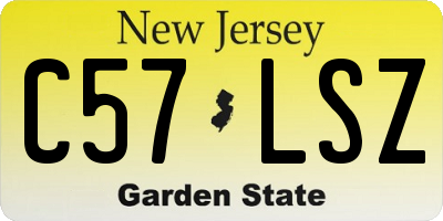 NJ license plate C57LSZ