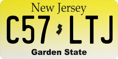 NJ license plate C57LTJ