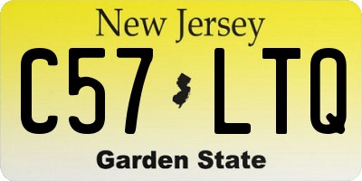 NJ license plate C57LTQ