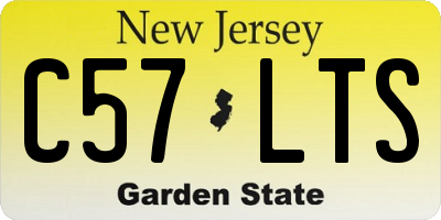 NJ license plate C57LTS