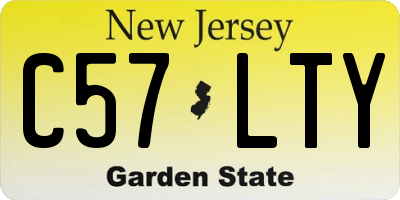 NJ license plate C57LTY