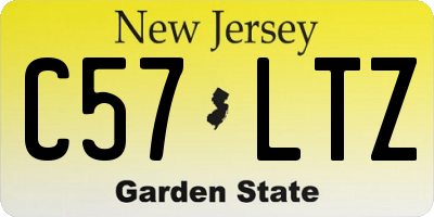 NJ license plate C57LTZ