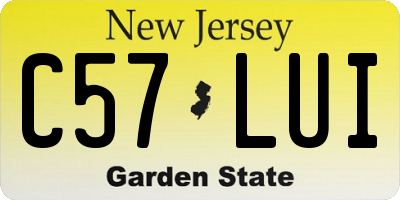 NJ license plate C57LUI
