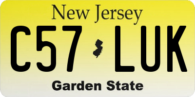 NJ license plate C57LUK