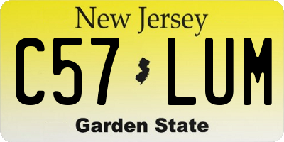 NJ license plate C57LUM