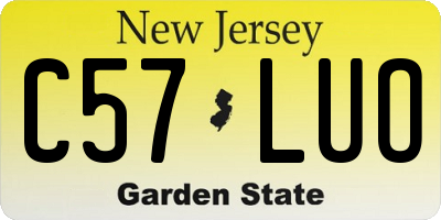 NJ license plate C57LUO