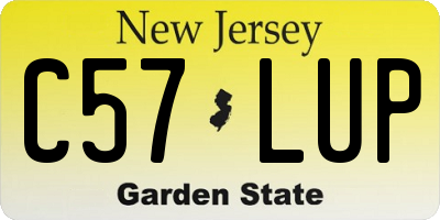NJ license plate C57LUP