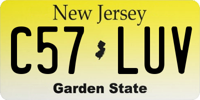 NJ license plate C57LUV