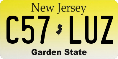 NJ license plate C57LUZ
