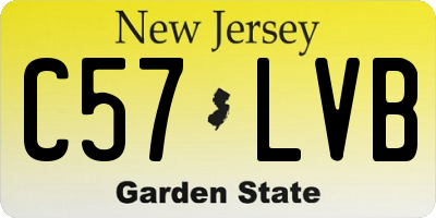 NJ license plate C57LVB