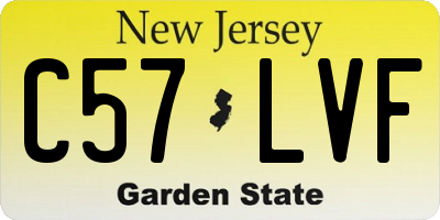 NJ license plate C57LVF