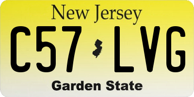 NJ license plate C57LVG
