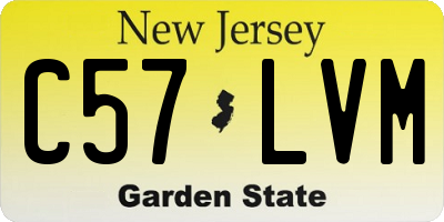 NJ license plate C57LVM