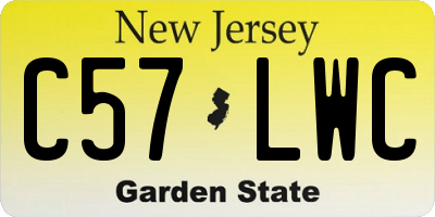 NJ license plate C57LWC