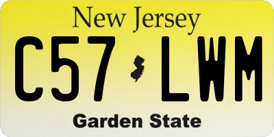 NJ license plate C57LWM