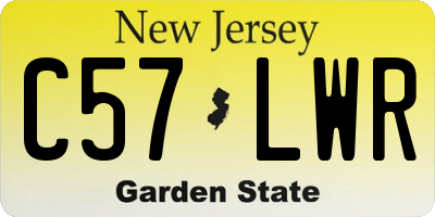 NJ license plate C57LWR