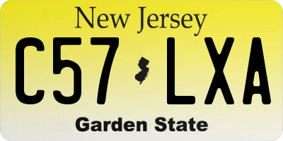 NJ license plate C57LXA