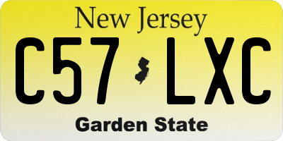 NJ license plate C57LXC