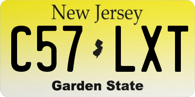 NJ license plate C57LXT