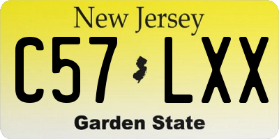 NJ license plate C57LXX