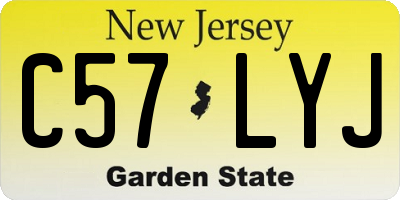 NJ license plate C57LYJ