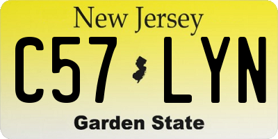NJ license plate C57LYN