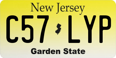 NJ license plate C57LYP
