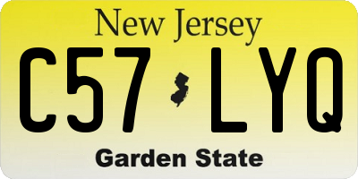 NJ license plate C57LYQ