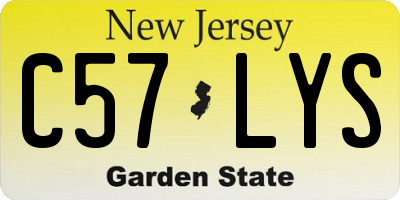 NJ license plate C57LYS