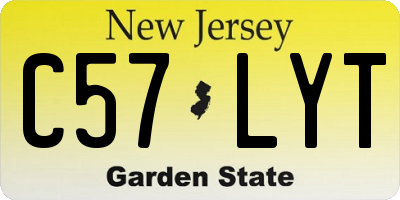 NJ license plate C57LYT