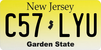 NJ license plate C57LYU