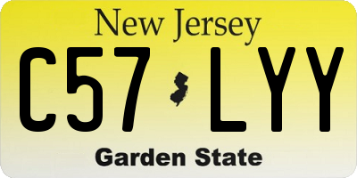 NJ license plate C57LYY