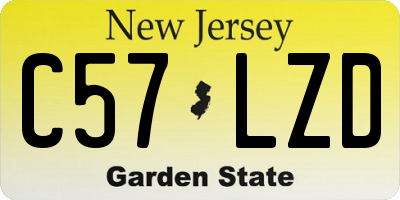 NJ license plate C57LZD