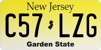 NJ license plate C57LZG