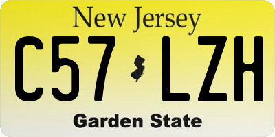 NJ license plate C57LZH