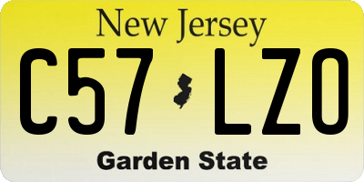 NJ license plate C57LZO