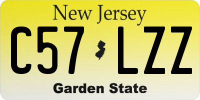 NJ license plate C57LZZ