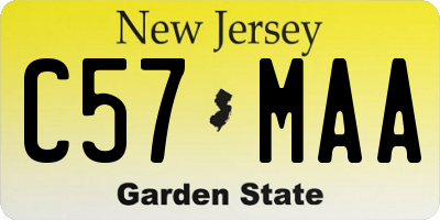 NJ license plate C57MAA