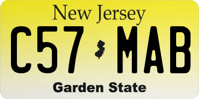 NJ license plate C57MAB