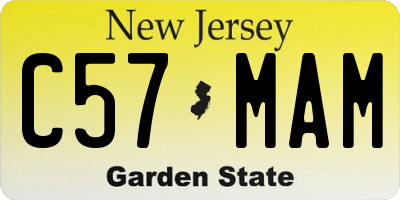 NJ license plate C57MAM