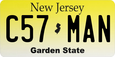 NJ license plate C57MAN