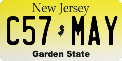 NJ license plate C57MAY