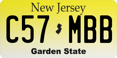 NJ license plate C57MBB