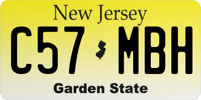 NJ license plate C57MBH
