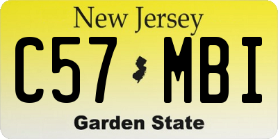 NJ license plate C57MBI