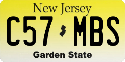 NJ license plate C57MBS