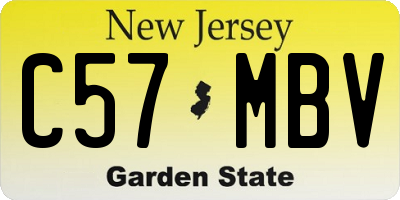 NJ license plate C57MBV