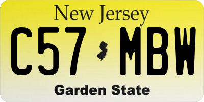 NJ license plate C57MBW