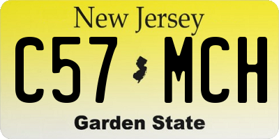 NJ license plate C57MCH