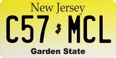 NJ license plate C57MCL